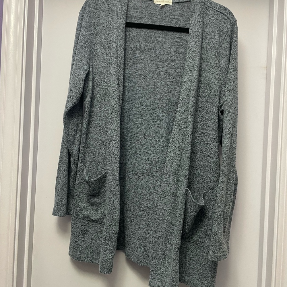 Gray Women's Open Front Sweater
